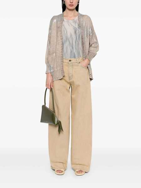 Blugi HAIKURE Beige Five-Pocket Jeans With Patch Logo On The Back In Cotton Woman Beige Femei (BM 18021705) 2