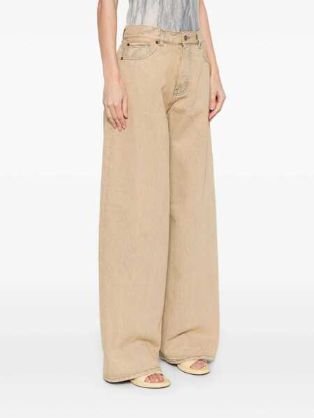 Blugi HAIKURE Beige Five-Pocket Jeans With Patch Logo On The Back In Cotton Woman Beige Femei (BM 18021705) 3