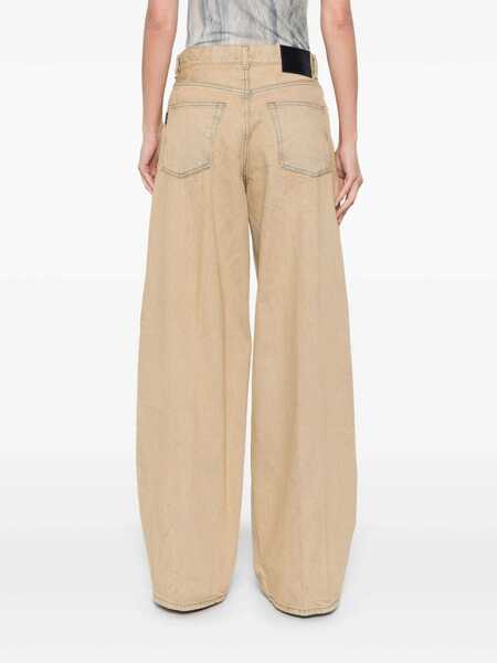 Blugi HAIKURE Beige Five-Pocket Jeans With Patch Logo On The Back In Cotton Woman Beige Femei (BM 18021705) 4
