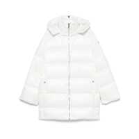 Geci 'Cyclopic' White Down Jacket With Removable Hood And Logo Patch In Tech Fabric Woman Femei