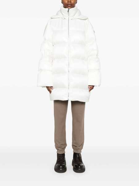 Geci de iarna MONCLER X RICK OWENS Cyclopic White Down Jacket With Removable Hood And Logo Patch In Tech Fabric Man WHITE Barbati (BM 18023028) 3