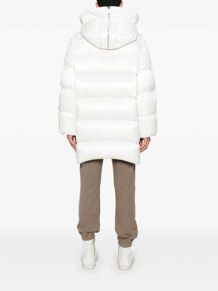 Geci de iarna MONCLER X RICK OWENS Cyclopic White Down Jacket With Removable Hood And Logo Patch In Tech Fabric Man WHITE Barbati (BM 18023028) 4