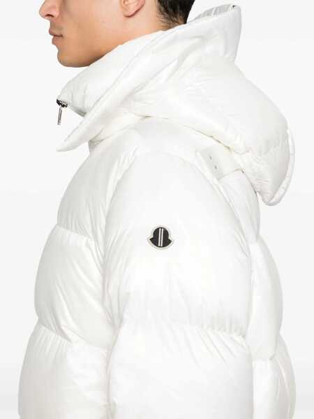 Geci de iarna MONCLER X RICK OWENS Cyclopic White Down Jacket With Removable Hood And Logo Patch In Tech Fabric Man WHITE Barbati (BM 18023028) 5