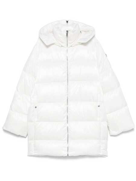 Geci de iarna MONCLER X RICK OWENS Cyclopic White Down Jacket With Removable Hood And Logo Patch In Tech Fabric Man WHITE Barbati (BM 18023028) 1