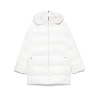 Geci de iarna 'Cyclopic' White Down Jacket With Removable Hood And Logo Patch In Tech Fabric Man Barbati