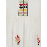 Imbracaminte Derhy Dama - Rochii Derhy Candice White Long Dress With Wide Neckline On The Front And All-Over Embroidery In Cotton Woman WHITE Femei (BM 18023118) - B-mall.ro
