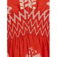Imbracaminte Derhy Dama - Rochii Derhy Orange Long Dress With V-Neck And All-Over Graphic Print In Cotton Woman ORANGE Femei (BM 18023130) - B-mall.ro