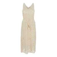 Rochii 'Xaviere' White Long Dress With V-Neck And All-Over Lace Embroideries In Cotton Woman Femei