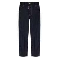 Blugi Blue Five Pockets Jeans With Contrast Stitching And Tapered Design In Cotton Man Barbati