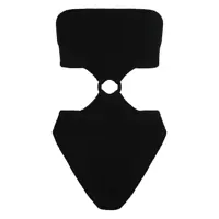 Costume de baie 'Jerry' Black Sleeveless Swimsuit With Tonal Loop In Tech Fabric Woman Femei