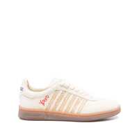 Sneakers Beige Low Top Sneakers With Logo Patch On The Tongue And Logo Lettering On The Heel In Canvas Blend Man Barbati