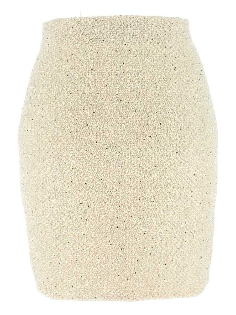 Fuste Self-Portrait Self-Portrait Cream Sequin Knit Mini Skirt Multicolor Femei (BM 18023772) 2