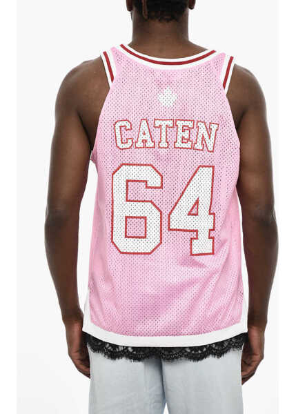 Tricouri DSQUARED2 Perforated Tank Top With Contrast Bands Pink Barbati (BM 18024634) 2