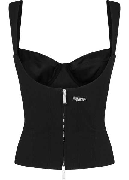 Bluze DSQUARED2 Bustier Top With Zip Black Femei (BM 18024673) 2