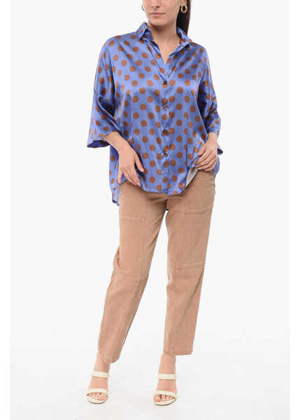 Camasi casual STEPHAN JANSON Dotted Silk Shirt Light Blue Femei (BM 18024676) 4