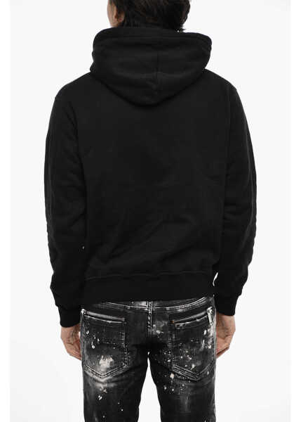 Bluze de trening DSQUARED2 Cotton Hoodie With Maxi Print Black Barbati (BM 18024697) 2