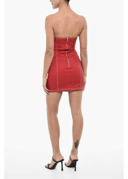 Rochii scurte DSQUARED2 Strapless Mini Dress With Frontal Laces Red Femei (BM 18024703) 2