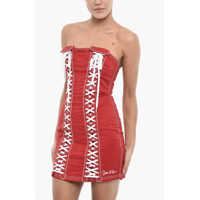 Rochii scurte DSQUARED2 Dama - Rochii scurte DSQUARED2 Strapless Mini Dress With Frontal Laces Red Femei (BM 18024703) - B-mall.ro