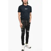 Blugi drepti DSQUARED2 pentru Barbati - Blugi drepti DSQUARED2 Distressed Dark Wash Jeans Black Barbati (BM 18024715) - B-mall.ro