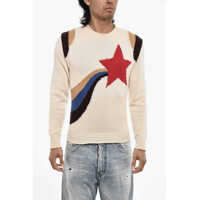 Pulovere Embroidered Cotton Crew-Neck Sweater Barbati