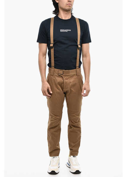Pantaloni casual DSQUARED2 Cargo Pants With Suspenders Brown Barbati (BM 18024859) 4