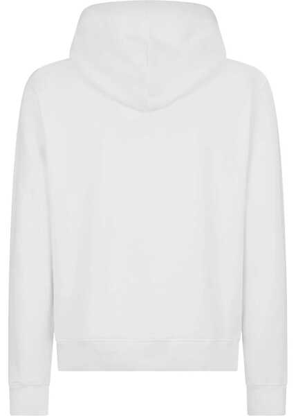 Bluze de trening DSQUARED2 Solid Color Hoodie With Embossed Logo White Barbati (BM 18024913) 2