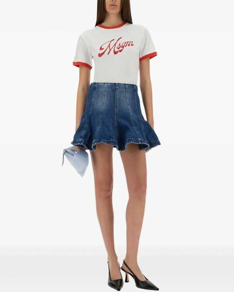 Tricouri MSGM T-Shirt With Logo WHITE Femei (BM 18025078) 2