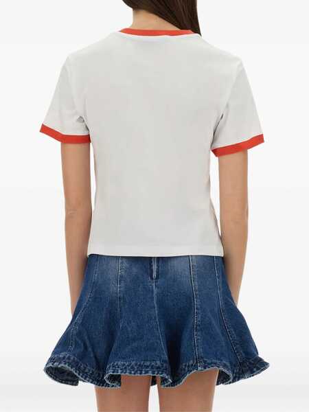 Tricouri MSGM T-Shirt With Logo WHITE Femei (BM 18025078) 3