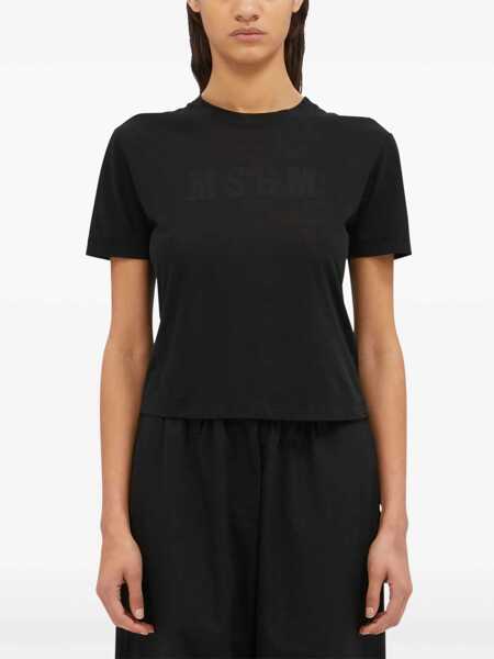 Tricouri MSGM Slim Fit T-Shirt BLACK Femei (BM 18025108) 3