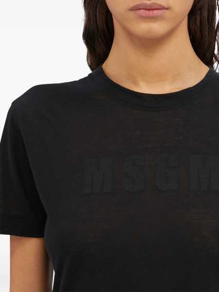 Tricouri MSGM Slim Fit T-Shirt BLACK Femei (BM 18025108) 5
