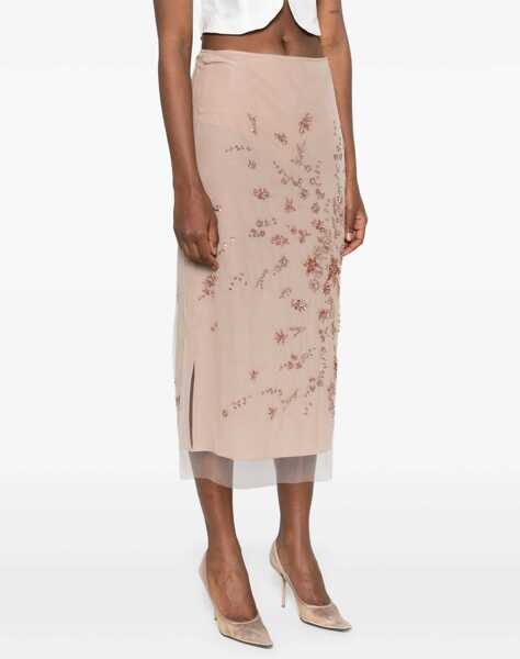 Fuste casual Fendi Tulle Skirt With Embroidery NUDE Femei (BM 18025189) 3