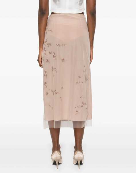 Fuste casual Fendi Tulle Skirt With Embroidery NUDE Femei (BM 18025189) 4