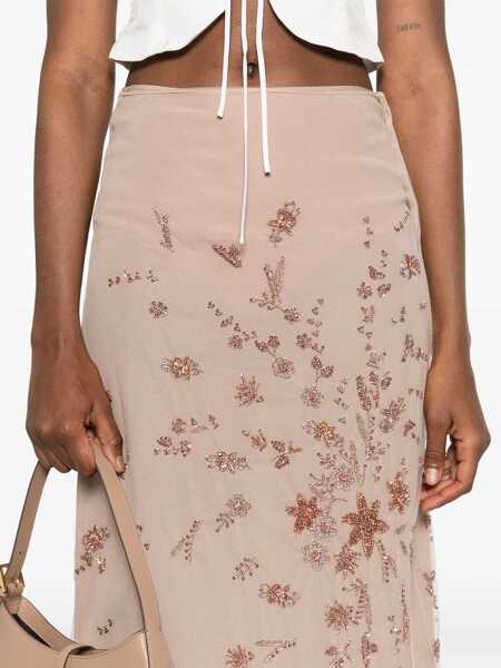 Fuste casual Fendi Tulle Skirt With Embroidery NUDE Femei (BM 18025189) 5