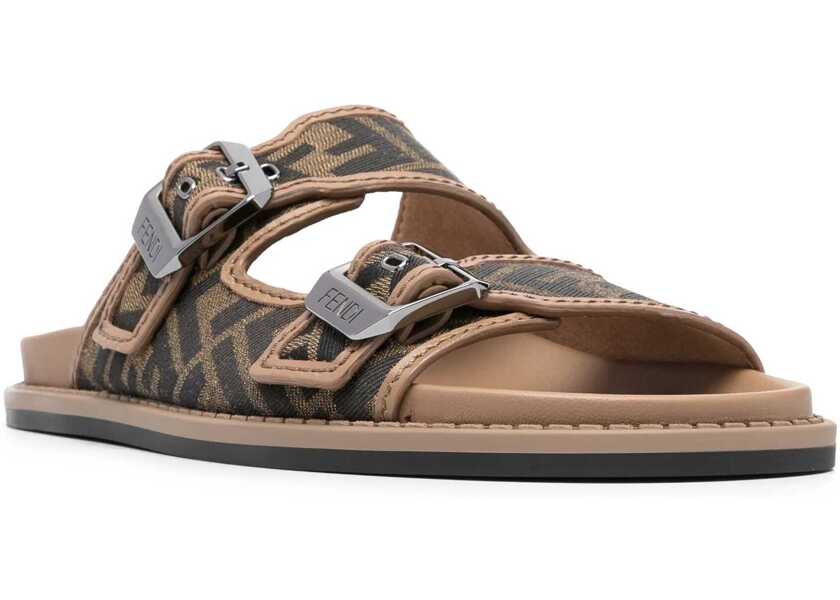 Sandale Fendi FF Sandals TABACCO NEROSAND Barbati (BM 18025414) 2