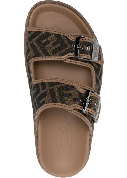 Sandale Fendi FF Sandals TABACCO NEROSAND Barbati (BM 18025414) 4
