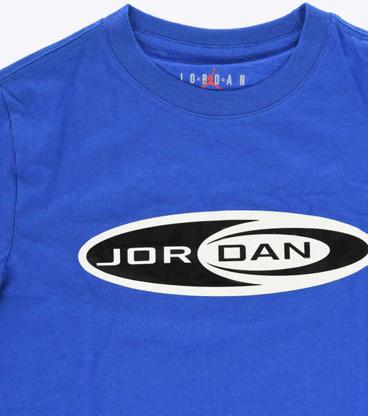 Tricouri Nike Air Jordan Solid Color Crew-Neck T-Shirt With Printed Logo Blue Baieti (BM 18025954) 2