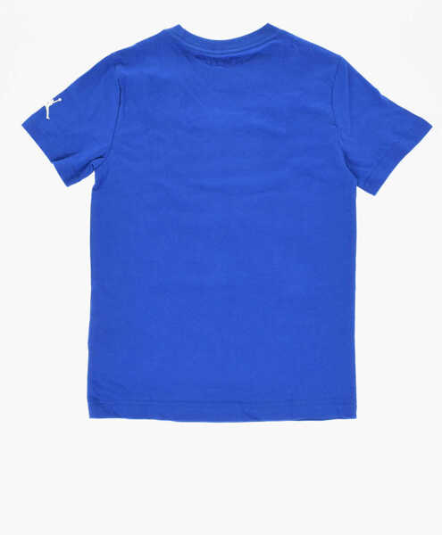 Tricouri Nike Air Jordan Solid Color Crew-Neck T-Shirt With Printed Logo Blue Baieti (BM 18025954) 3