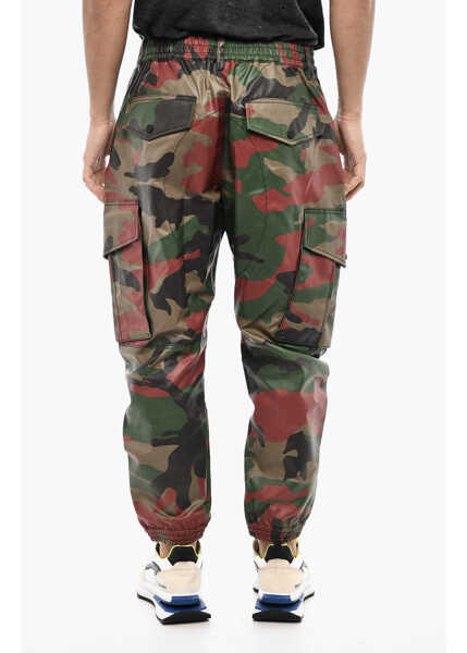 Pantaloni casual DSQUARED2 Coated Cotton Camouflage Cargo Pants Green Barbati (BM 18025960) 2