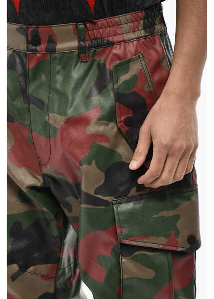 Pantaloni casual DSQUARED2 Coated Cotton Camouflage Cargo Pants Green Barbati (BM 18025960) 3