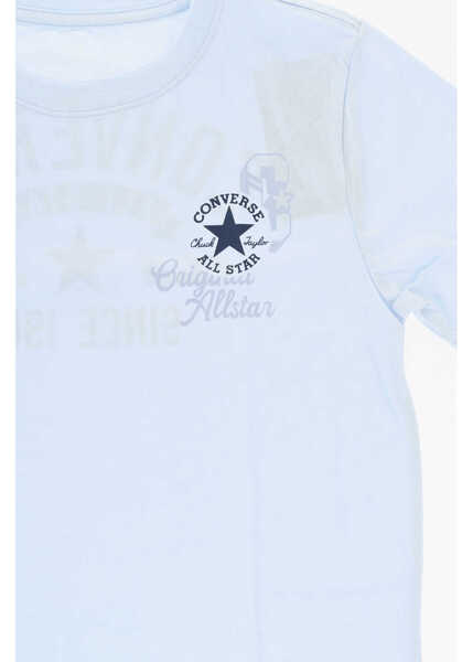 Tricouri Converse All Star Chuck Taylor Crew-Neck T-Shirt With Maxi Print Back Light Blue Baieti (BM 18025999) 2
