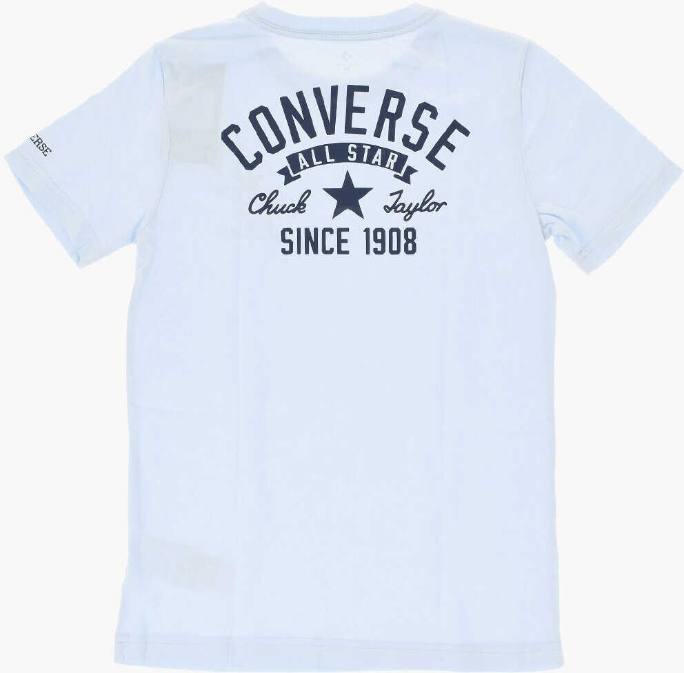 Tricouri Converse All Star Chuck Taylor Crew-Neck T-Shirt With Maxi Print Back Light Blue Baieti (BM 18025999) 3