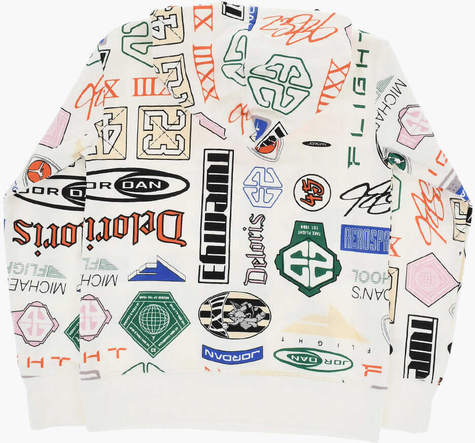 Bluze de trening Nike Air Jordan All-Over Printed Hoodie White Baieti (BM 18026002) 3