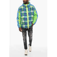 Jachete DSQUARED2 pentru Barbati - Jachete DSQUARED2 Acid Wash Effect Check Jacket With Hood Multicolor Barbati (BM 18026017) - B-mall.ro