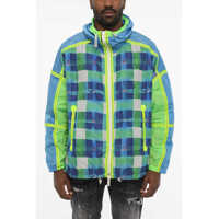 Jachete Acid Wash Effect Check Jacket With Hood Barbati