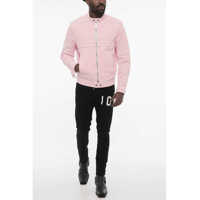 Jachete DSQUARED2 pentru Barbati - Jachete DSQUARED2 Cotton Jacket Wih Zip Closure And Logo Buttons Pink Barbati (BM 18026026) - B-mall.ro