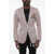 DSQUARED2 Striped 2 Button Blazer With Flap Pockets Pink