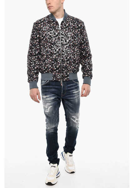 Bomber jacket DSQUARED2 Lightweight Sequin Bomber With Zip Closure Multicolor Barbati (BM 18026074) 4