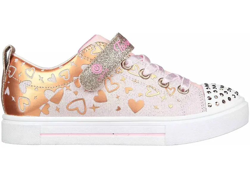 Sneakers SKECHERS S Lights Twinkle Sparks Heather Charm LT Pink Rose Gold Pink/Gold Fete (BM 18026140) 3