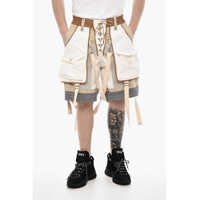 Pantaloni scurti Mesh Shorts With Maxi Pockets And Suspenders Barbati