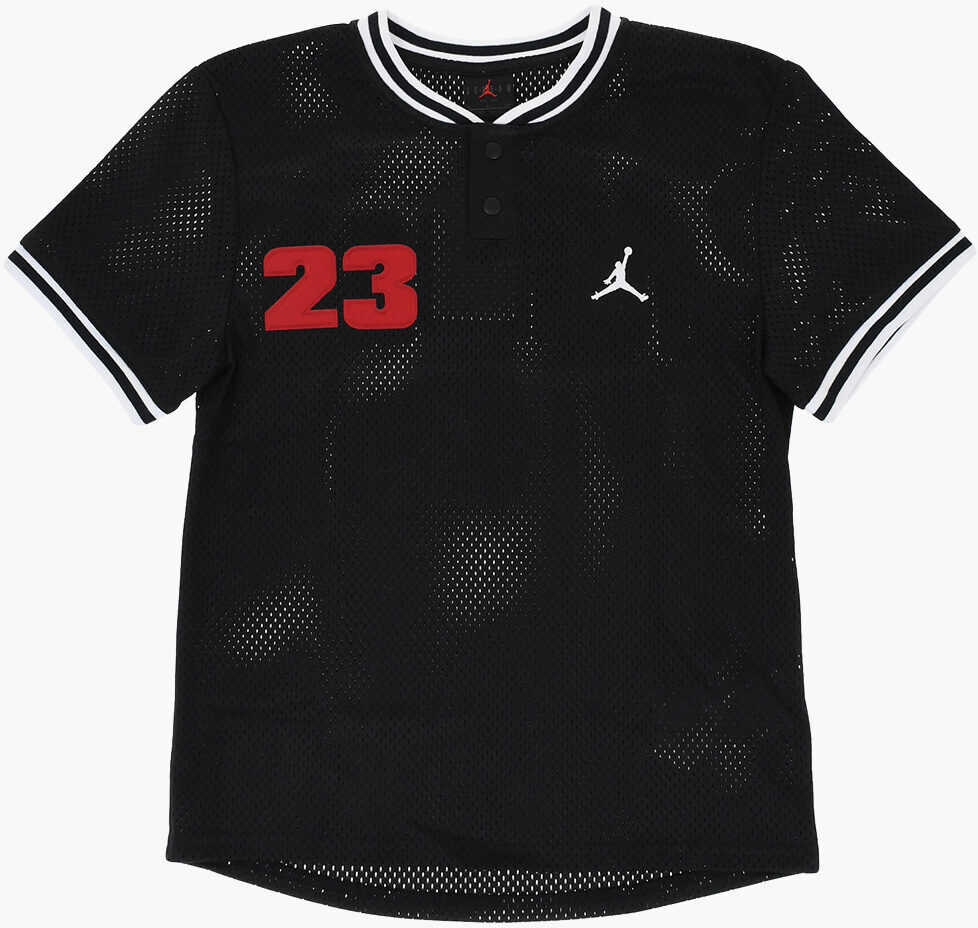 Tricouri Nike Air Jordan Perforated 23 Crew-Neck T-Shirt With 2-Buttons Black Baieti (BM 18026212) 2